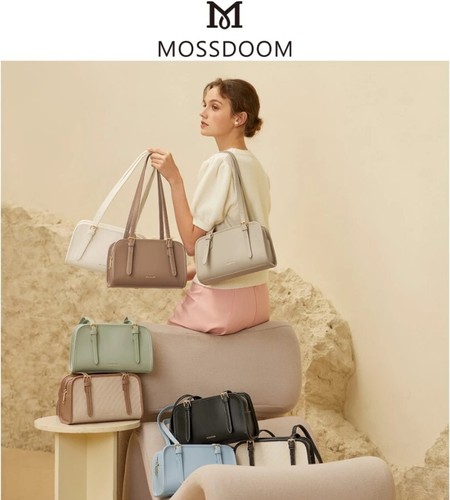 Borsa a tracolla Mossdoom donna beige nera pelle PU minimal semplice moda coreana - Foto 9 di 19