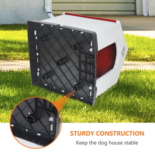 Outdoor Dog House Rain Sun Light Resistant in Yard for Small to Medium Sized Red - 第 6/24 張圖片