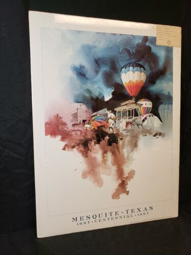 LITHOGRAPH WESTERN ART PRINT MICHAEL ATKINSON MESQUITE TEXAS CENTENNIAL 1987 - Picture 3 of 6