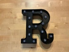 LED alphabet Light Black Letter R Lighted Battery Operated Stand Or Hang