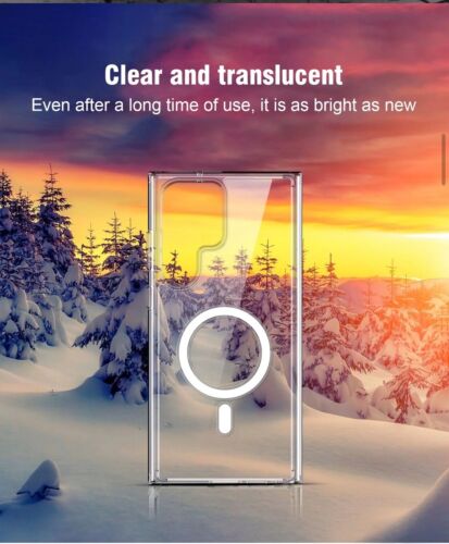 For MagSafe Samsung S25 S24 S23 FE Ultra Plus Clear Shockproof Magnetic Cover - Picture 3 of 20