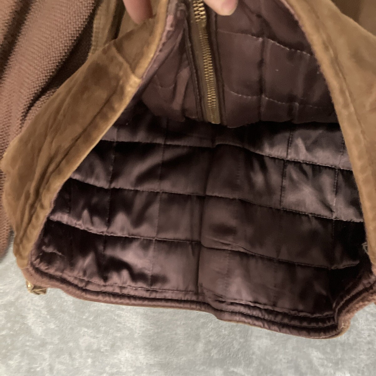 Vintage Mcgregor Suede Quilon Brown Jacket W/ Knit Sleeves Vintage Mcgregor Suede Quilon Brown Jacket W/ Knit Sleeves