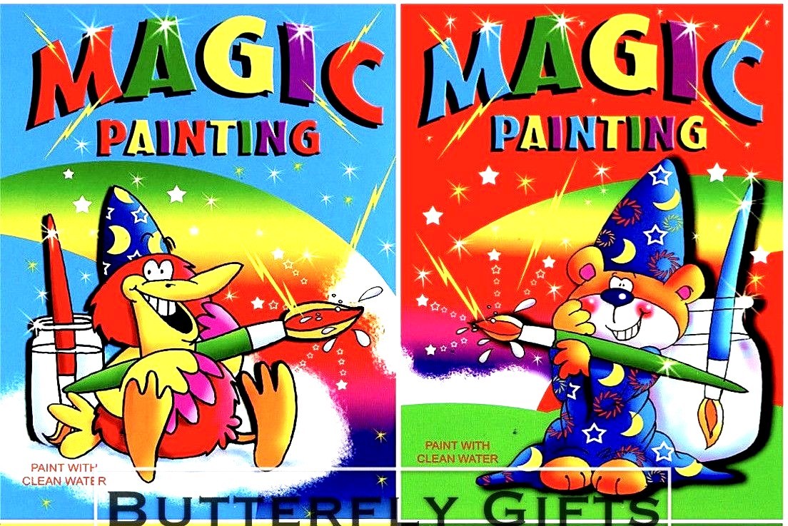 Kids Magic Water Painting Colouring Art & Crafts Books Children NO MESS 2 X A4
