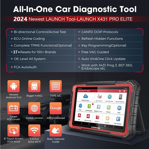 2025 LAUNCH X431 PRO ELITE V+ PRO5 Car OBD2 Scanner Diagnostic Tools ECU Coding - Picture 3 of 18