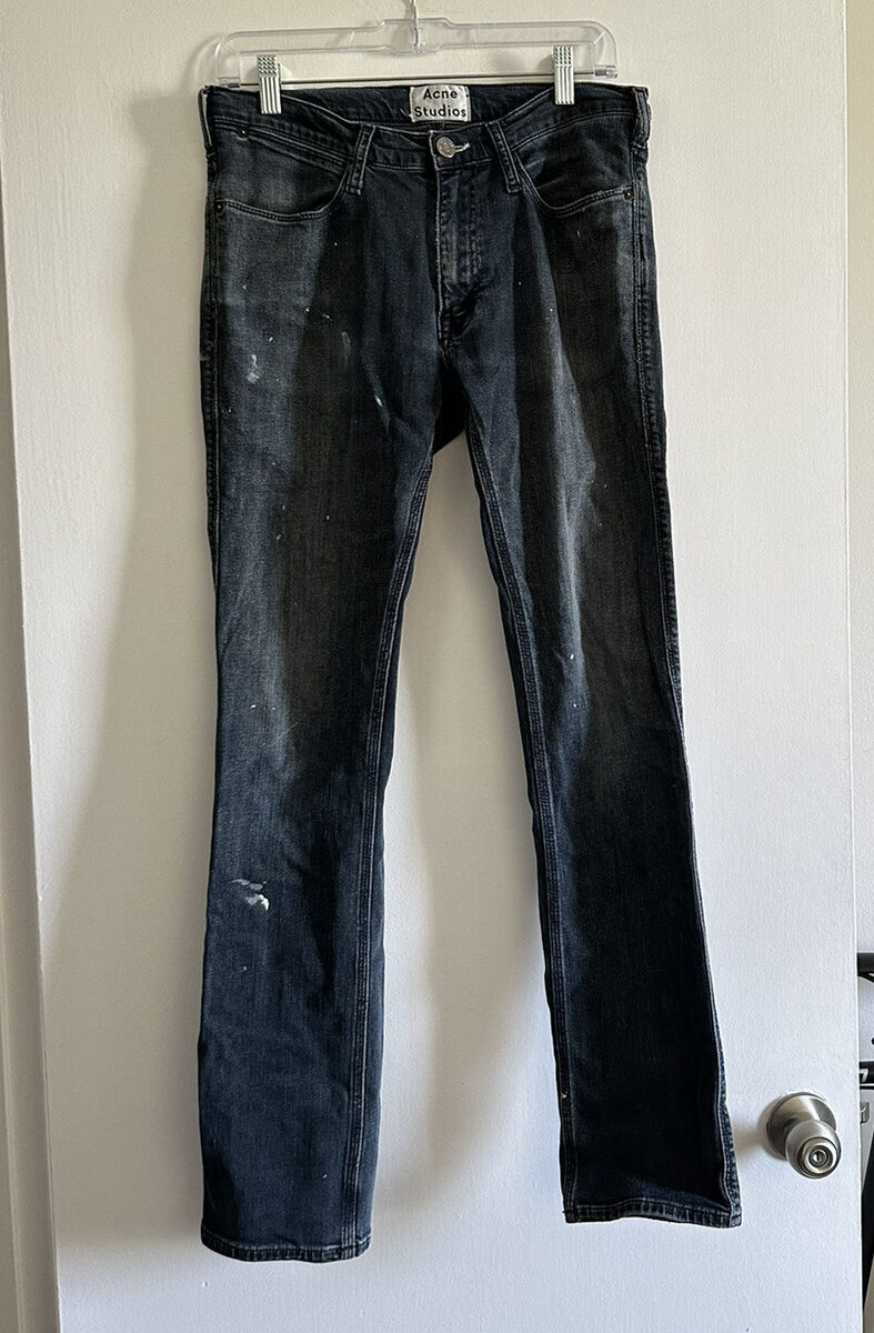 Acne Studios Dark Gray Paint Splatter Distressed Max Man Ray Acne Studios Dark Gray Paint Splatter Distressed Max Man Ray