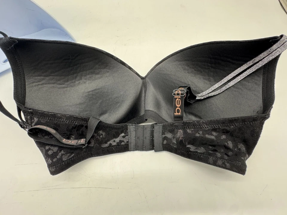 Sujetador push-up Bebe para mujer leopardo talla 38DD negro acolchado encaje informal Foto 4 de 4