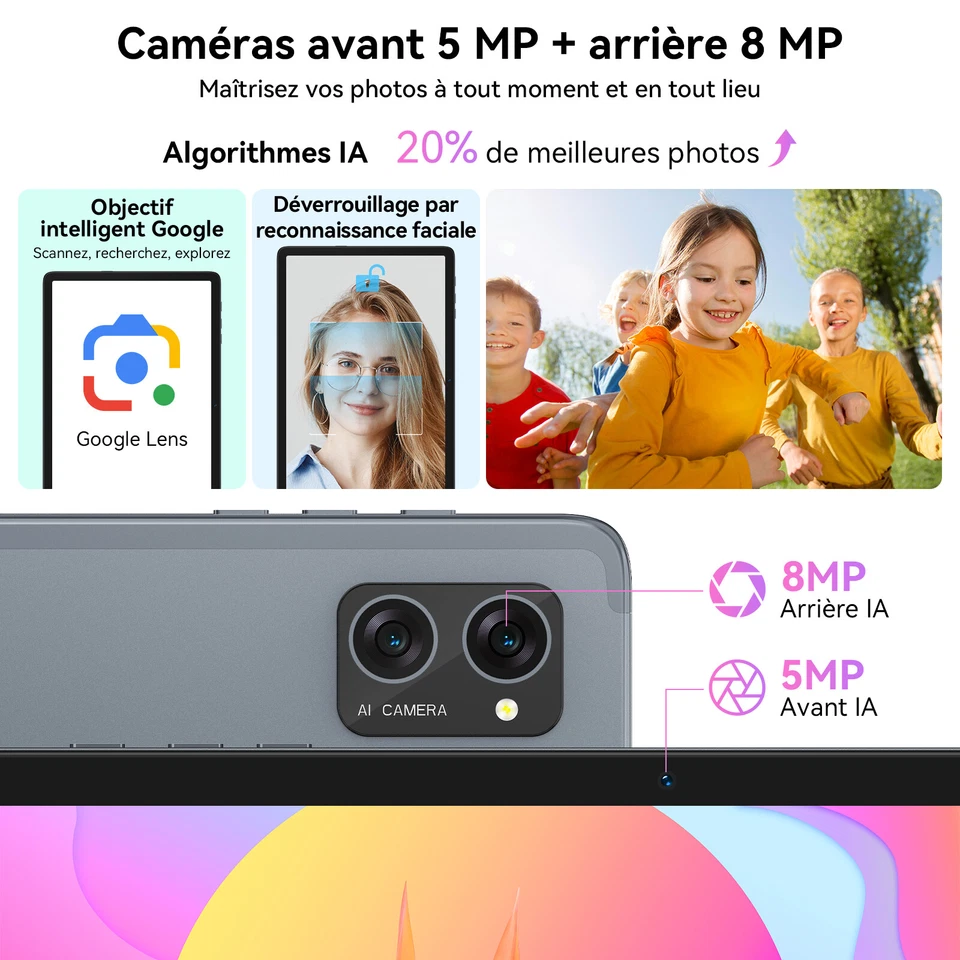 TABWEE T20 Android 15 Tablette 24 Go+ 256 Go(2To TF) 10 Pouces 5000mAh Gemini AI - Photo 3/4