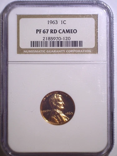 1963 NGC PF67RD Cameo Proof Lincoln Memorial One Cent - 1C - Penny - US