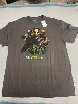 Matrix Graphic T-Shirt Men's 2- XL Charcoal Short Sleeve New