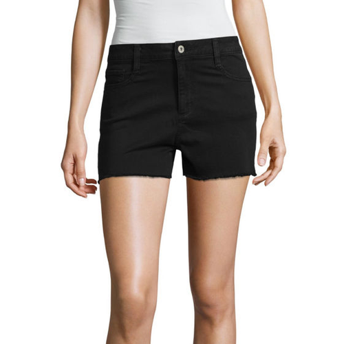 High Rise Raw Edge Denim Shorts Size 