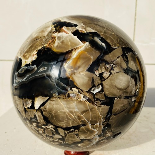 Natural Rare Volcanic Agate Crystal Sphere UV Reactive Gemstone Healing 4320g - Picture 10 of 16