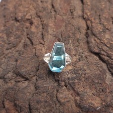 Blue Topaz Gemstone 925 Sterling Silver Ring Handmade Jewelry Ring Gift For