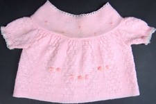 Vtg Baby Sweater A Little Angel Original Pink Embroidered Flower Girls 1980s 12M
