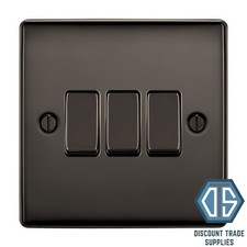 BG Nexus Black Nickel Light Switch NBN12 NBN42 NBN43 NBN44 2 Way 1,2,3 & 4 Gang