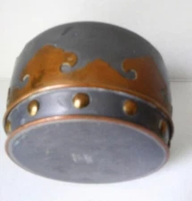 Vintage Metal Ashtray Brutalist Two Tone  Made in Hong Kong