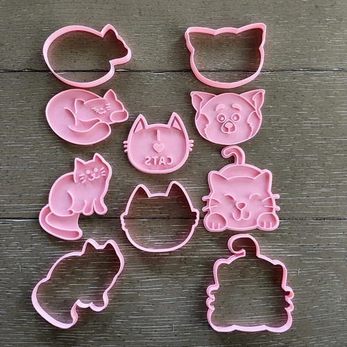 Juego de 5 cortadores de galletas y estampillas para gatos - regalo perfecto fiesta de cumpleaños - Imagen 2 de 9
