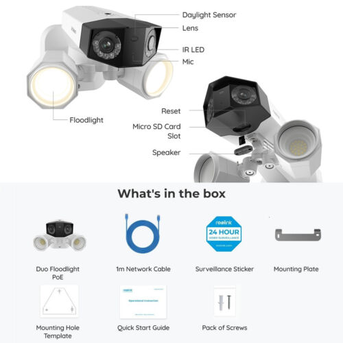 Reolink Duo Flooflight PoE 4K Security Camera Adjustable Brightness 2-Way-Audio - Picture 15 of 15