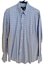 Brooks Brothers Shirt Mens Large Blue plaid EXC