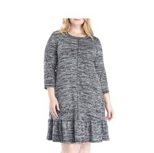 Tash + Sophie women plus size 14W dress NWT $90 gray grey 3/4 sleeve