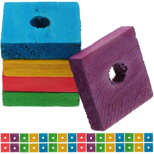 100 Pcs vendu Bite Toy Wood Chips Bird Block Toys Wooden for Parrots Travel