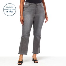 DG2 Diane Gilman New Classic Stretch Straight-Leg Jeans, Gray, 0, 802224