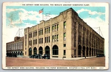 Postcard Michigan Detroit News Building Newspaper Plant Paper Warehouse 42R