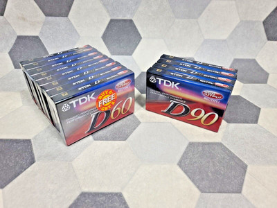 12 New Sealed Vintage TDK Blank Cassette Tapes D60 D90