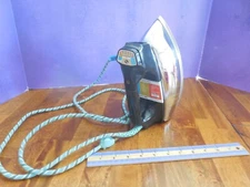 Vintage Hamilton Beach Scovill Steam Dry Iron Model 854, teal cord, working