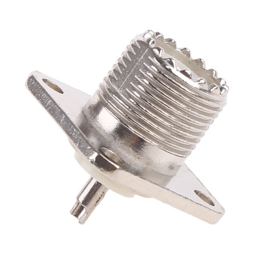 UHF Female SO239 4-Hole Chassis Mount, Flange Panel Mount Connector Solder Cup - Zdjęcie 4 z 6