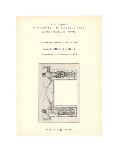 DOYEN MARCHISIO TORINO S. A. LITHOGRAPHIC Catalogue Diplomas 1930 Giovanni Tonso - Picture 3 of 10