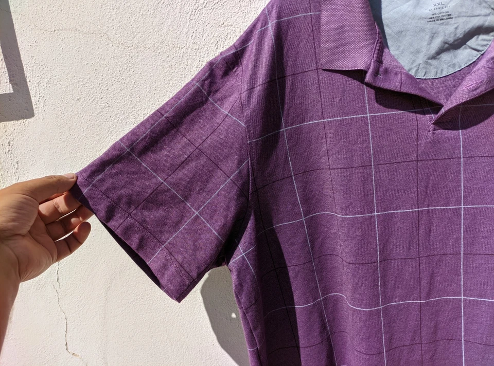 Van Heusen Flex Polo T-Shirt Uomo , Colore Viola , Taglia XXL - Imagen 4 de 4