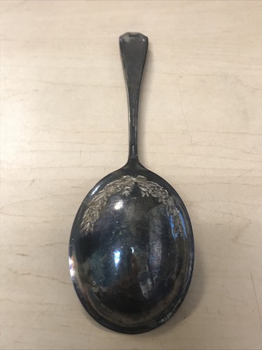 Antique Rockford S P Co 5 Star 8 Serving Spoon Ribbon Floral 