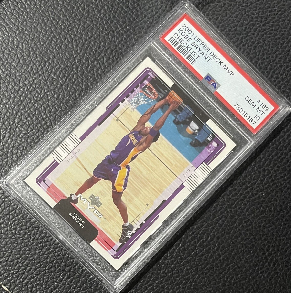 Kobe Bryant ~ 2001 Upper Deck MVP Checklist #189 ~ PSA 10
