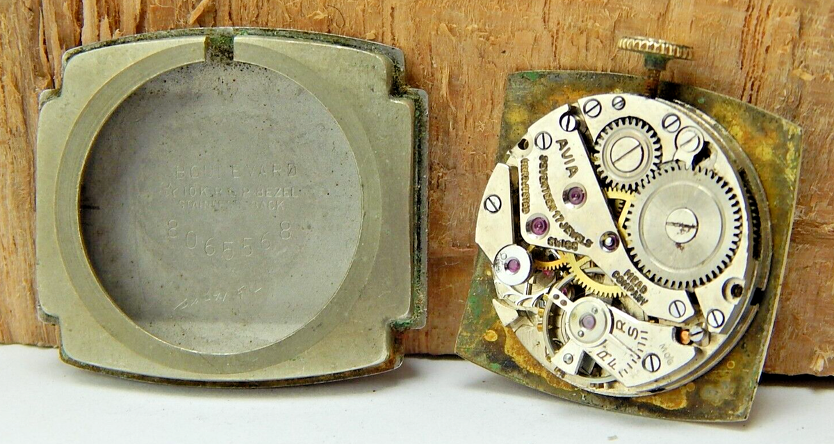 Vintage Boulevard 17 jewel men's wrist watch watch movement with
