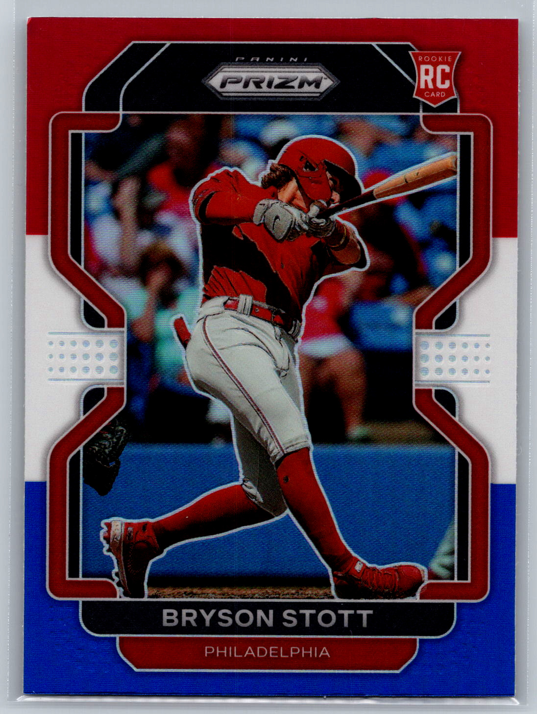 Bryson Stott 2022 Panini Prizm Red White Blue Prizm Rookie #63 Phillies