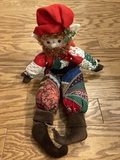 Elf Shelf Sitter Handmade Christmas Seasonal Decorations Beard Vintage Holidays