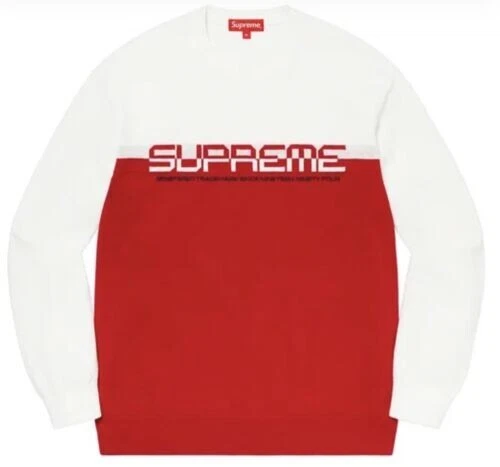 Supreme sweater red and white Clearance