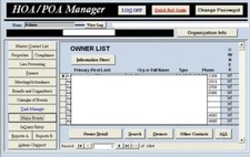 HOA or POA Management application for Homes or Property , uses Microsoft Access