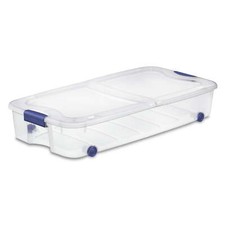 66 Quart Wheeled Latch Box, Clear Underbed St...