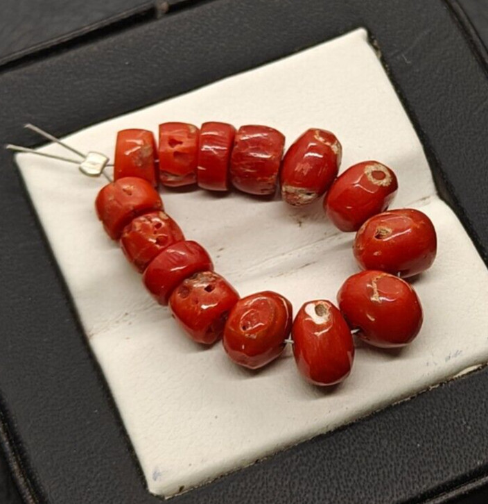 Mediterranean Sea Red Coral Loose Rondelle Shape Beads-Natural Red Coral Beads