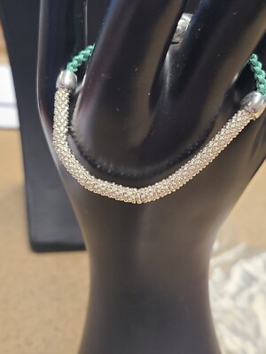 Links of London XS Cord Bracelet Green/Sterling Silver