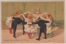 CHROMO CALENDRIER 1896 - BAZAR DE L HOTEL DE VILLE-RONDE D' ENFANTS-Minot Litho