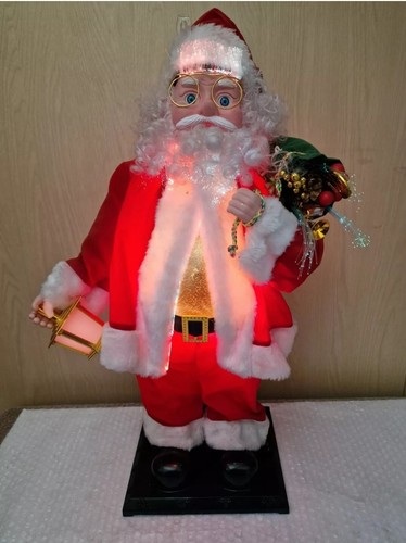 2ft Vintage 24" Animated Fiber Optic Santa Claus -musical-Great condition! - Foto 5 di 15