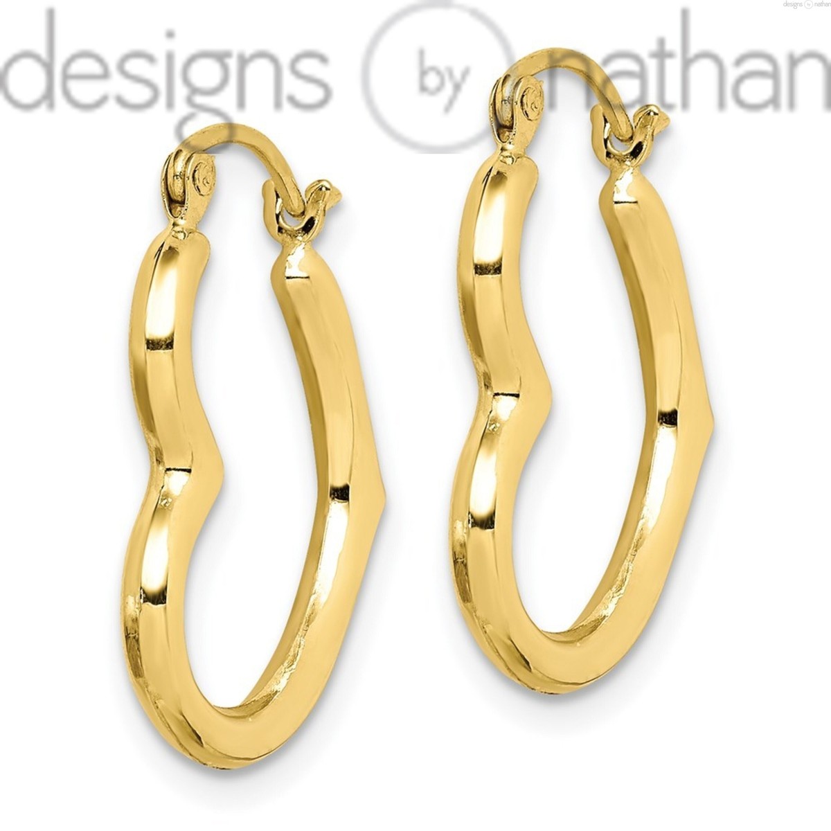 10k Yellow Gold Hoop Earrings Designs by Nathan x 22mm
