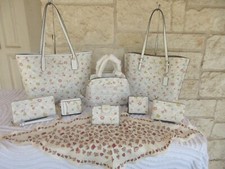 NEW Coach Signature Mystical Floral Chalk Options: Tote, Wallet, Satchel SET S 