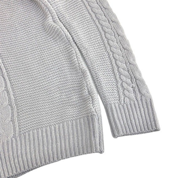 Medium Line + Dot Grey Pointelle Pullover Knit Sw… - image 5