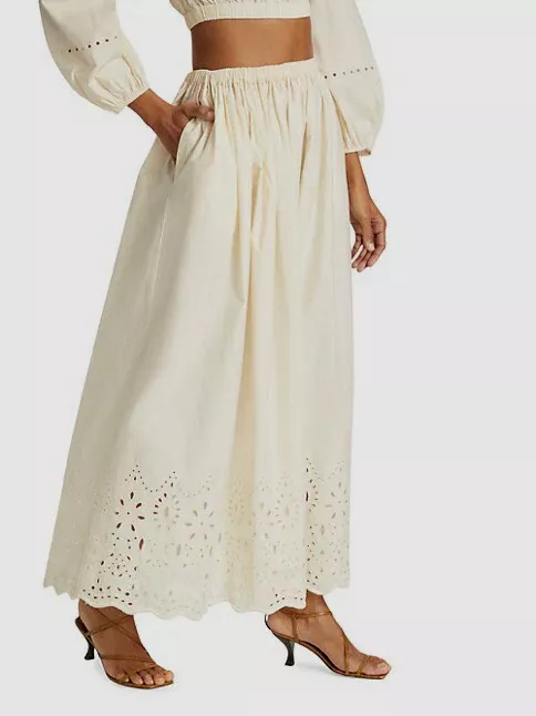 White eyelet maxi best sale skirt