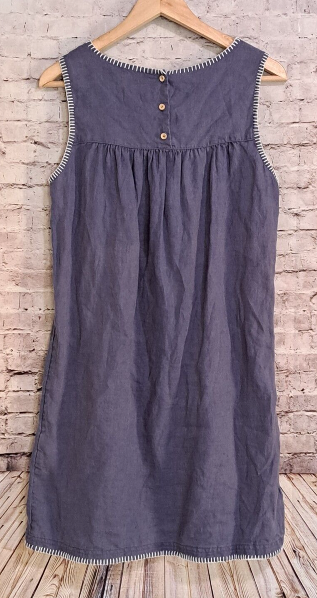 C&C California Blue Embroidered Linen Shift Dress Small | eBay