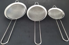 Kitchen Stainless-Steel Mesh Strainers Filtering, Sifting, Blanching Select Size