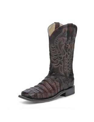 Corral Western Boots Mens Caiman Embroidery Overlay Tan A4775